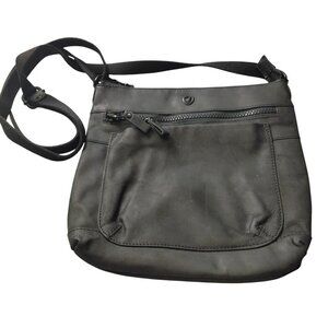 Cochoa Women's Black Soft Leather Crossbody Slim Shoulder Bag Purse Utility